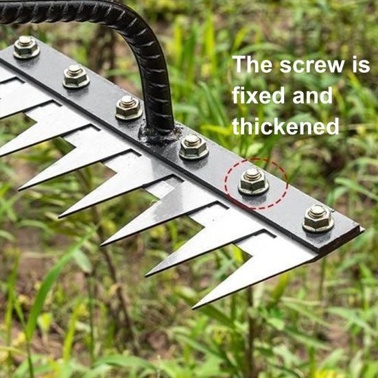 Hello Garden Garten-Unkrautrechen aus Kohlenstoffstahl mit 8 Zinken als Schwerlast-Unkrautzieher und Hand-Auswurzelwerkzeug - Bild 3