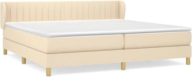 vidaXL Boxspringbett Hybrid mit Matratze und Taschenfederkern in Beige, B/T: 200 x 200 cm - Bild 1