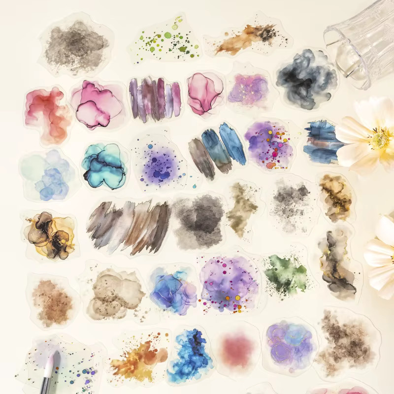 CBTstationery Aquarell-Waschaufkleber Collagenbasis in Multicolour, 100 Blatt pro Packung - Bild 2
