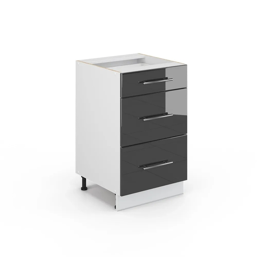 Vicco Küchenunterschrank Fame-Line Anthrazit Hochglanz und Weiß Breite: 50 cm - Bild 2