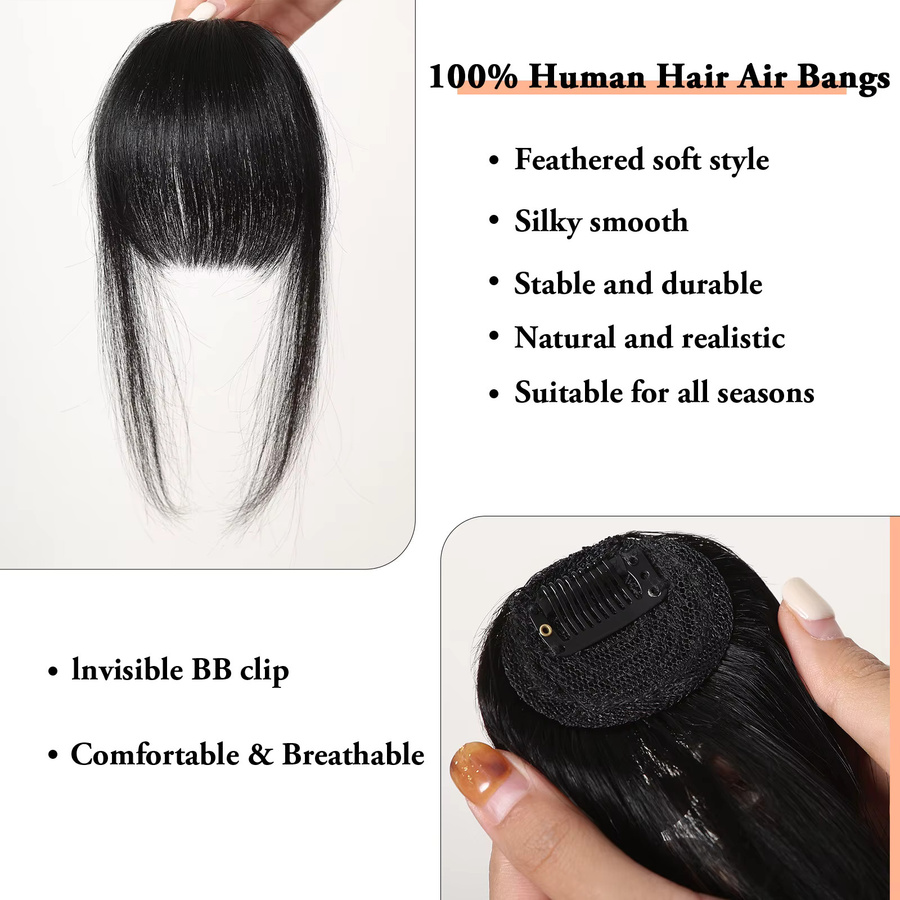 HAIRCUBE Echthaar Pony Overhead-Clip, Schwarz, Damen - Bild 2