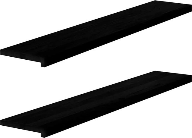 vidaXL Fensterbänke aus Massivholz Eiche, 2 Stück, Dunkelbraun, B/T/H: 140 x 30 x 2 cm - Bild 1