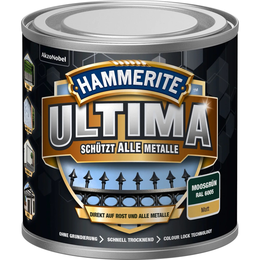 Hammerite Metallschutz-Lack Ultima Matt Moosgrün RAL6005 250 ml - Bild 2