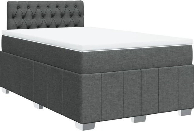 vidaXL Boxspringbett mit Matratze Hybrid-Design in Dunkelgrau, B/T: 120 x 200 cm - Bild 1
