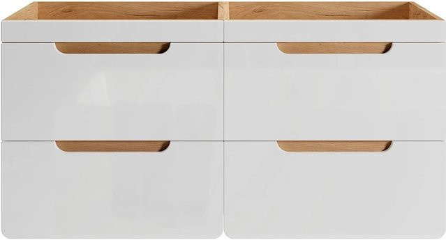 Waschbeckenunterschrank Aruba von Vente-unique in Naturfarben Hell und Weiß, Breite: 120 cm - Bild 1