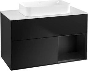 V&B Waschtischunterschrank Finion in Blau Lacquered, Breite: 100 cm, Tiefe: 60,3 cm - Bild 1