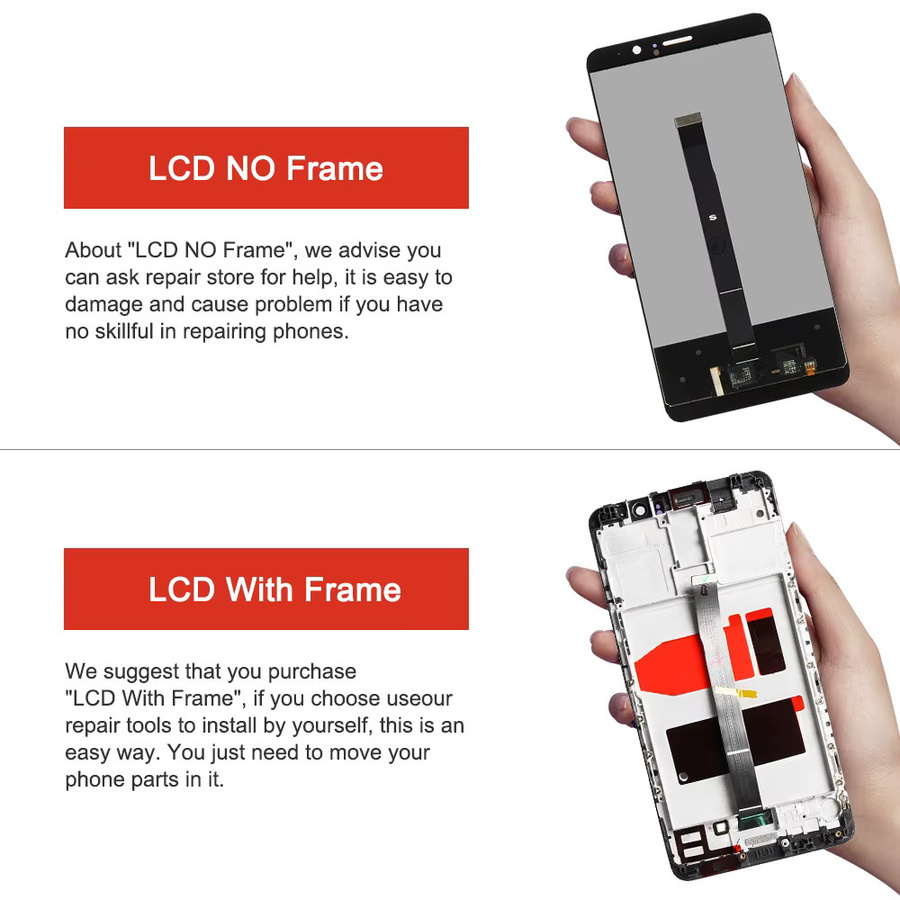 Q-PASS LCD Display mit Rahmen und Touchscreen Digitizer für Huawei Mate 9, 5,9 Zoll IPS, Farbe: Schwarz, kompatibel mit MHA-L29, MHA-L09, MHA-AL00 - Bild 5