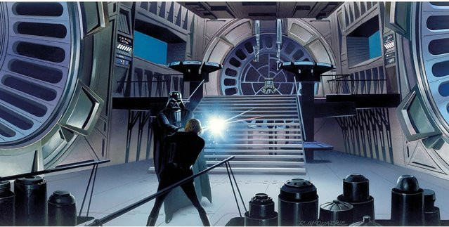 Komar Fototapete Vlies Star Wars Classic RMQ Duell Throneroom Multicolor B: 500 cm, H: 250 cm - Bild 1