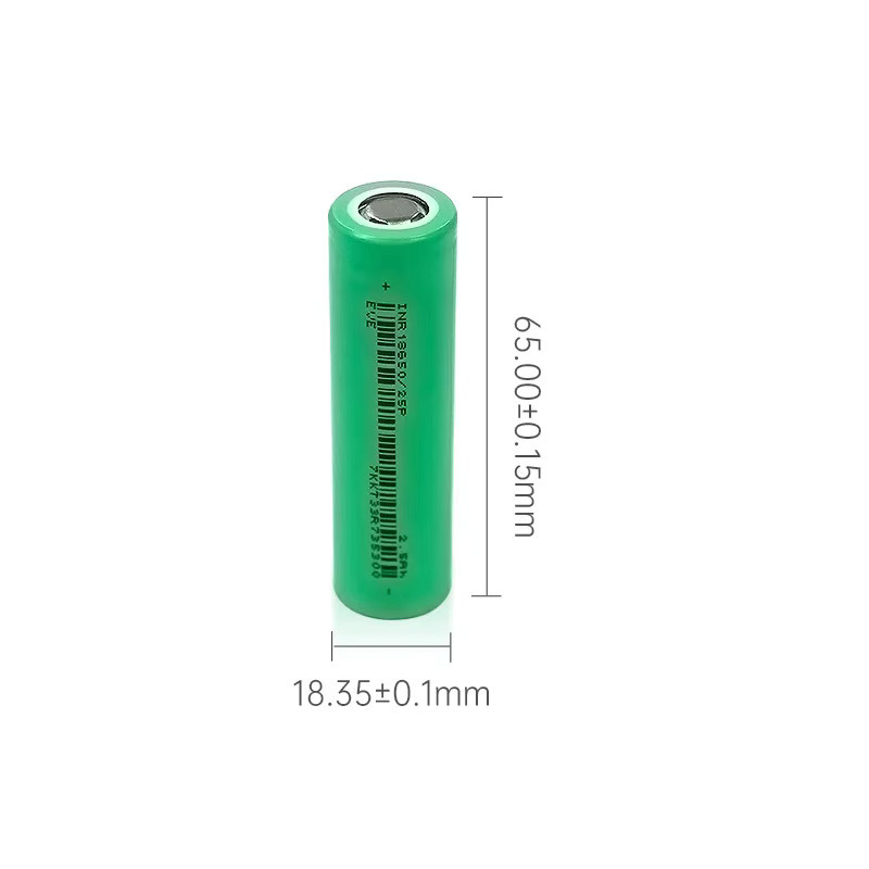 EVE 25P INR 18650 Hochleistungs-Lithium-Ionen-Batteriezelle mit 2500 mAh und 3,6 V in Grün - Bild 2