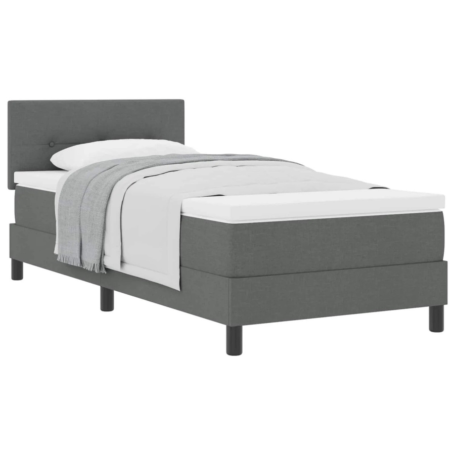vidaXL Boxspringbett Hybrid mit Matratze und Taschenfederkern, Grau, B/T/H: 80 x 200 x 140 cm - Bild 2