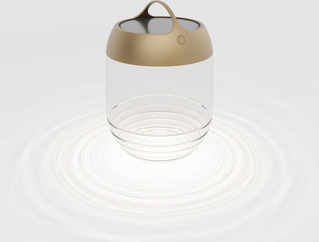 Aqu M LED-Tischleuchte Gold/Messing mit Akku und Steckernetzteil, dimmbar, IP44 wetterfest für Garten und Terrasse - Bild 1