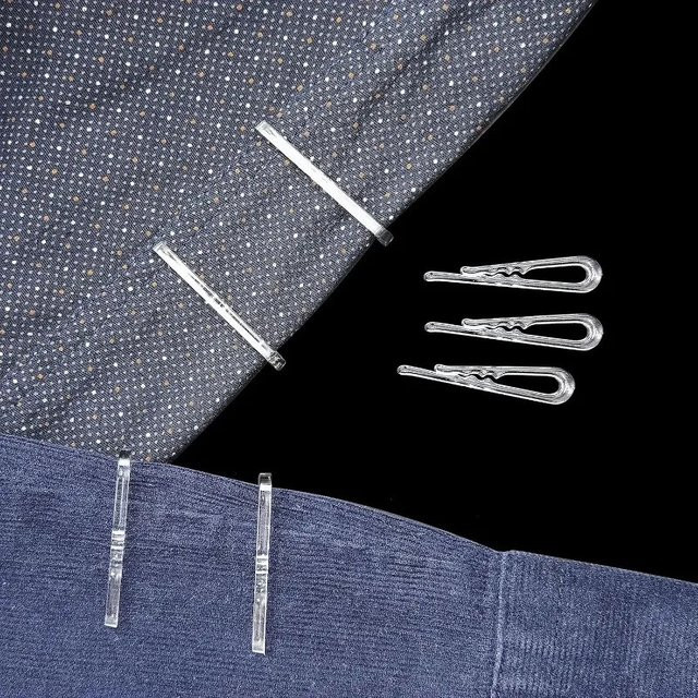 200 Stück transparente U-förmige Kunststoff-Hemd-Klappklemmen mit Krokodilzähnen, 1,5 Zoll für Socken, Kleider und Krawatten - Bild 1