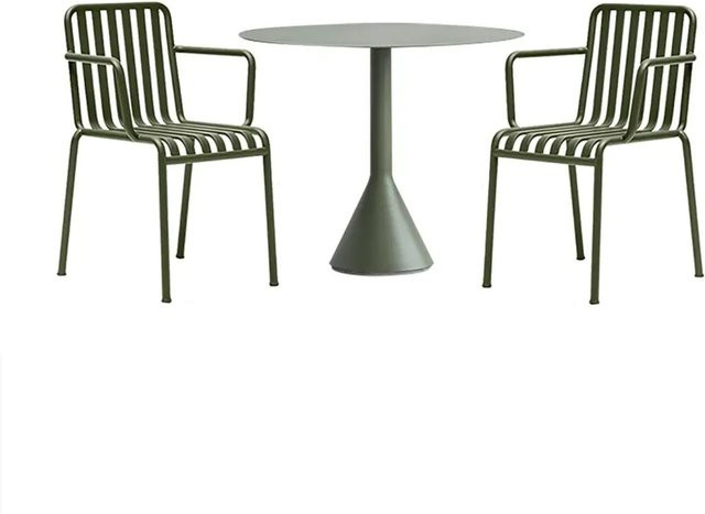 360Home Gartenmöbel Set aus Metall mit Tisch und Stühlen, Grün, Wasserdicht für Terrasse und Balkon - Bild 1