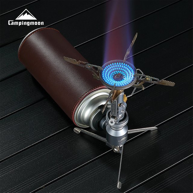 CAMPINGMOON XD-2F Tragbarer Outdoor-Gaskocher mit Windschutz in Silber - Bild 1