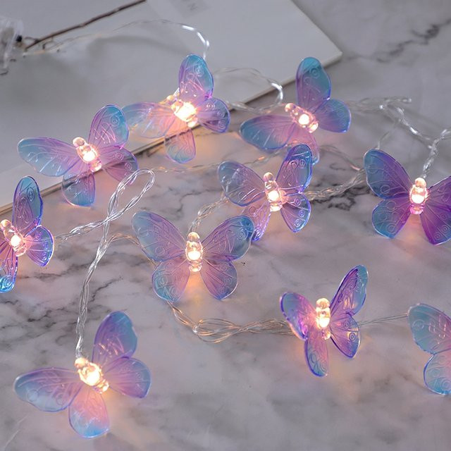 ZQNYCY LED Schmetterling Lichterkette mit 10 LEDs, 1,5 m Länge für Dekorationen zu Geburtstag, Hochzeit oder Weihnachten - Bild 1