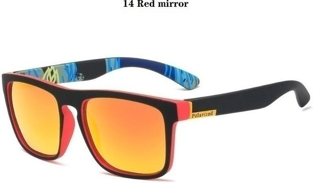 Yiran bag Sonnenbrille, square, Unisex, Vollrand, Kunststoff, black, polarisiert, red mirror - Bild 1