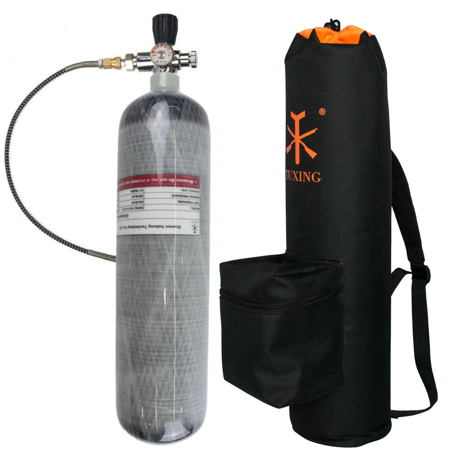 TUXING Kohlefaser-Hochdruckzylinder 3L mit Ladeventil und Schutztragetasche, Schwarz, M18*1.5, 4500Psi 300Bar - Bild 4