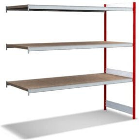 Bito Großfachregal-Set mit 3 Ebenen aus Spanplatte, Farbe: Rot, B/T/H: 201,6 x 82,4 x 200 cm - Bild 1