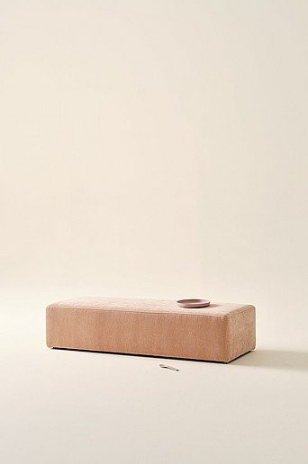 Jotex Pouf SUZUKI für Kinder in Pink und Beige, rechteckig mit Stoffbezug, B/T/H: 40,0 x 26,5 x 26,5 cm - Bild 1
