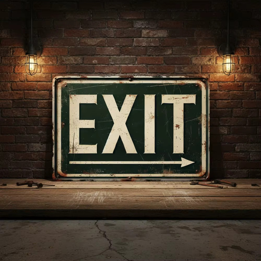 CIFBUY Vintage Exit Metallschild in verwittertem Grün, rustikale Garagendekoration für die Wand, B/H: 20,0 x 30,0 cm - Bild 3