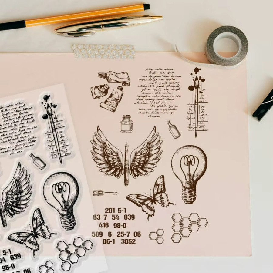 Transparenter Schmetterlingsstempel für DIY Scrapbooking und Kartenherstellung, 1 Blatt - Bild 2