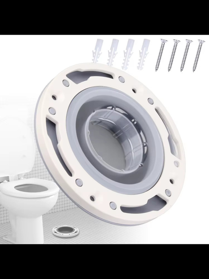 TOPINCN WC-Flansch aus Silikon und ABS, grau, universelles Reparaturset für 3 Zoll, 4 Zoll und 5 Zoll Abflussrohre - Bild 3