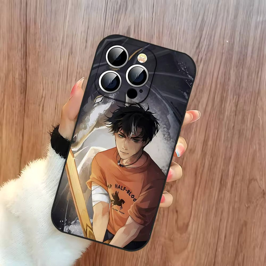 Handyhülle Anime Percy Jackson in Schwarz für iPhone 17, 16, 15, 14, 13, 11 Pro Max, Plus, X, XR, XS Max und Mini - Bild 4