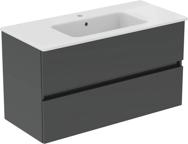 Ideal Standard Möbelpaket Eurovit+ Waschtisch und Unterschrank in Grau Glänzend, Breite: 101 cm - Bild 1