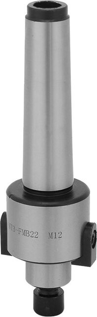 Kegel Fräsdorn Werkzeughalter mit M12 Gewinde und MT3 Nut, Farbe Silber, Länge: 138 mm, Durchmesser: 22 mm - Bild 1