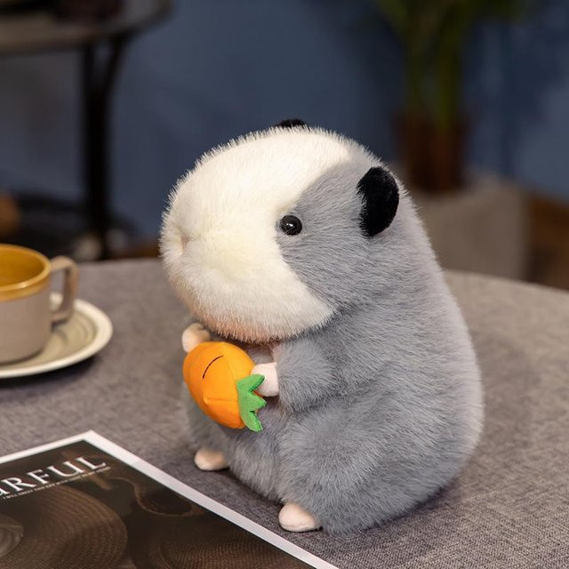 Meerschweinchenpuppe Plüschtier, grau - Bild 1