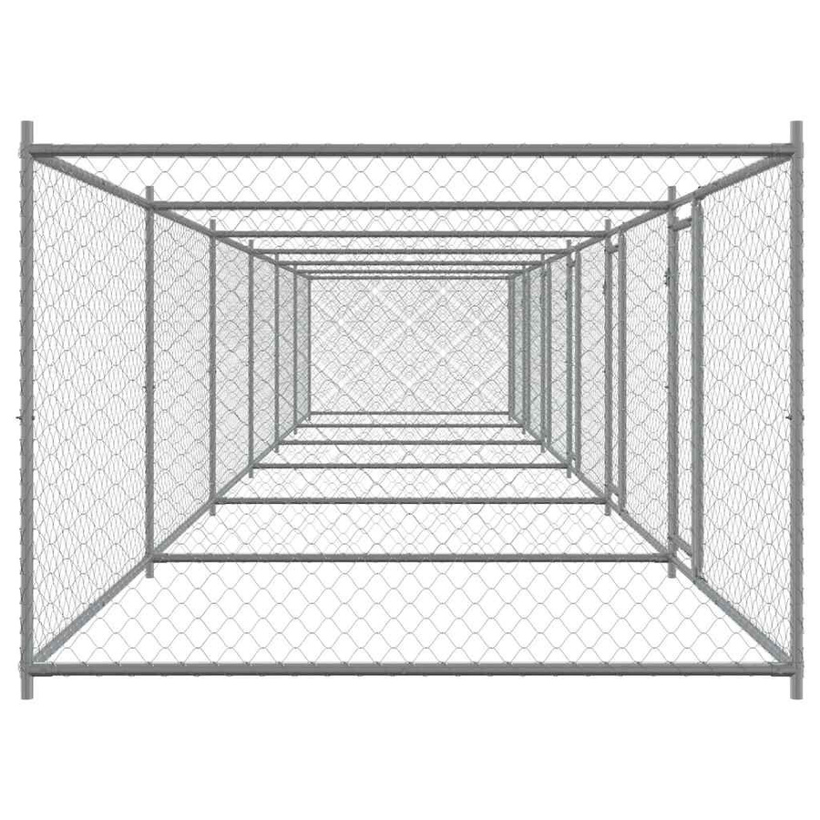 Vidaxl Hundebox aus Metall mit Tür, Grau, B/T/H: 200 x 120 x 150 cm - Bild 2