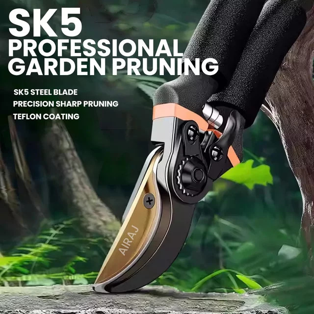 AIRAJ Gartenschere mit 8,5 Zoll SK5-Klinge für Bonsai, Obstbäume und Blumen mit ergonomischen rutschfesten Griffen - Bild 1