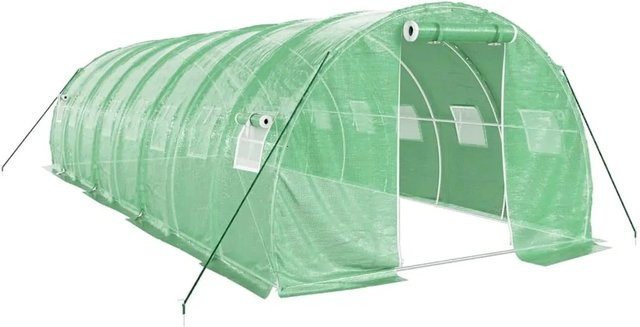 Furnicato Gewächshaus mit Stahlrahmen in Grün, Fläche: 24 m², B/T/H: 8 x 3 x 2 m - Bild 1
