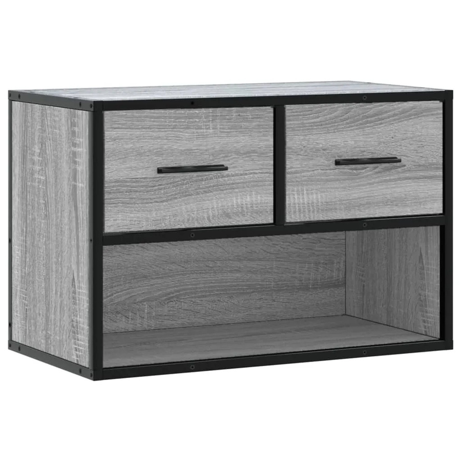 vidaXL TV-Schrank im Industrial-Design aus Holzwerkstoff und Metall, Grau, B/T/H: 60 x 31 x 39,5 cm - Bild 2