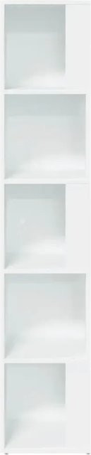 vidaXL Eckregal Weiß aus Holzwerkstoff B/T/H: 33 x 33 x 164,5 cm - Bild 1