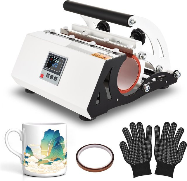 GoolRC Tumbler-Hitzepresse für Trinkgläser, Tassen und Becher von 2,9 bis 3,4 Zoll, Weiß - Bild 1