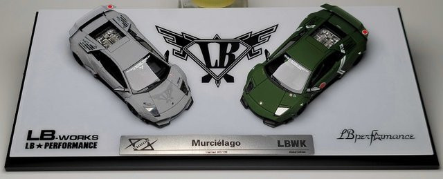 MiniCrafisman Murcielago LP640 Twin Cars Set, Druckguss-Modellauto, 1:64, Grau, Grün, ab 18 Jahren - Bild 1