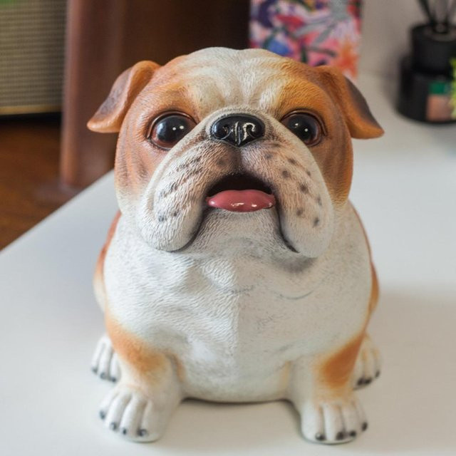 Lamfengrich Spardose Hund in Braun als dekoratives Tierornament für Kinder und Erwachsene - Bild 1