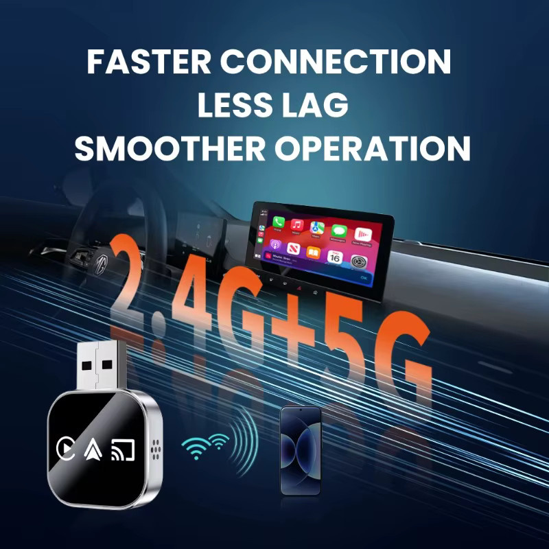 Getpairr Wireless CarPlay und Android Auto Adapter in Schwarz mit Bluetooth 5.0 und 5G WiFi für Bildschirm Mirroring und Sprachsteuerung - Bild 2