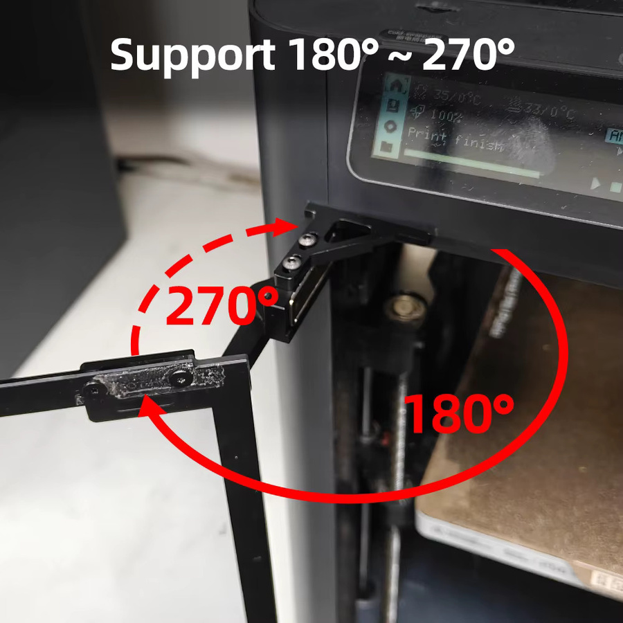 Bambu Lab CNC Metall Türscharnier Upgrade-Kit für P1S und X1 3D-Drucker in Schwarz - Bild 3