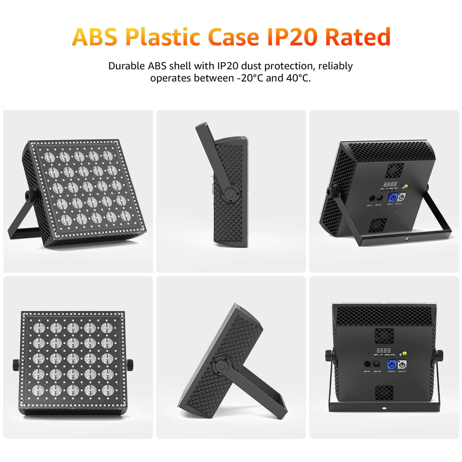 U'King 200W LED Wandfluter DMX512 Golden & RGB LED Pixel-Licht für DJ, Disco und Party, B/T/H: 36,8 x 31,0 x 36,8 cm - Bild 3