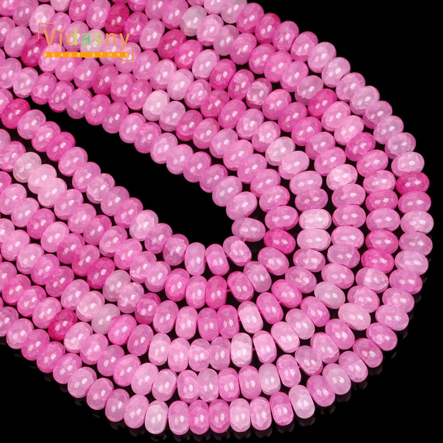 Vidasny Kristall-Rondelle-Perlen, Fuchsia, 15 Zoll - Bild 3