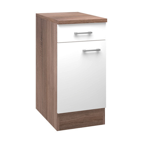 Flex-Well Küchenunterschrank Samoa in Weiß und Sonoma Eiche, B/H/T: 40 x 85 x 60 cm - Bild 2