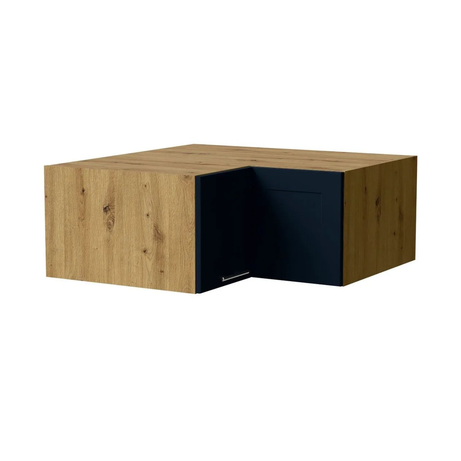 Feldmann-Wohnen Eckaufsatzschrank Oslo Küchenschrank Eiche Artisan und Indigo Matt mit Soft-Close-Türen, B/T/H: 90 x 36 x 90 cm - Bild 2