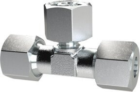 Riegler Einst. T-Anschlussverschraubung aus verzinktem Stahl, Farbe: Silber, Rohr-Außen-Ø: 18 mm - Bild 1