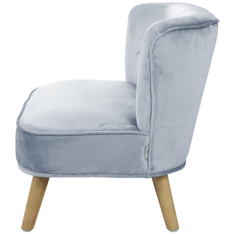 Gepolstertes Roba Kindersofa mit Samtstoff in Blau und Grau B/H/T: 70 x 48 x 50 cm - Bild 3