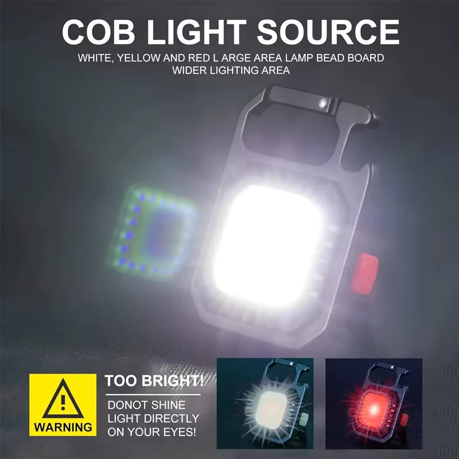 GGBEE Mini LED Taschenlampe mit COB-Licht, magnetisch, wiederaufladbar, Schwarz - Bild 2