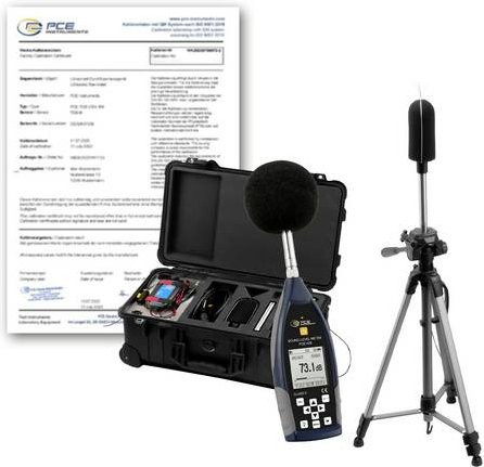 PCE Instruments Schallpegelmesser PCE-428-EKIT-ICA in Schwarz mit ISO-Zertifikat, Messbereich 25 - 136 dB(A), Frequenzbereich 20 Hz - 12,5 kHz - Bild 1