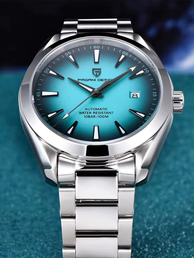 PAGANI DESIGN Automatik-Armbanduhr, Edelstahl, Blau, 40 mm, Herren - Bild 7