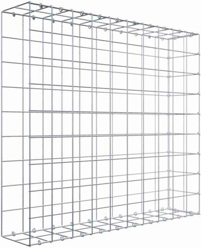 Gabiona Anbaukorb Typ 2 aus Stahl in Silbergrau, B/T/H: 90 x 100 x 20 cm - Bild 1